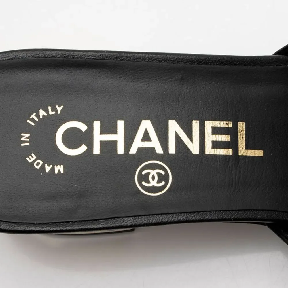Chanel Lambskin CC Bow Mules - Size 7 / 37 - Picture 8 of 8